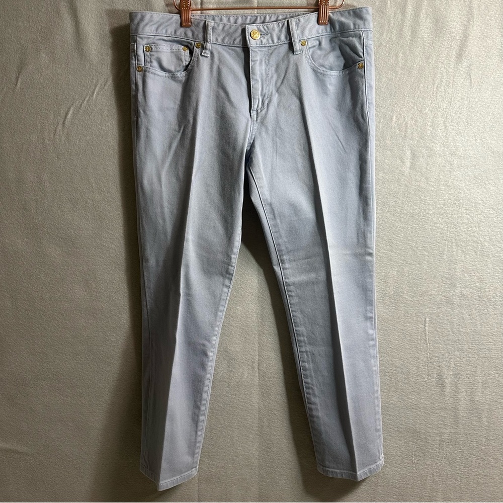 3 Pack Bundle Tory Burch Alexa Cropped Skinny Jean Cropped Skinny Blue Green - Picture 11 of 15